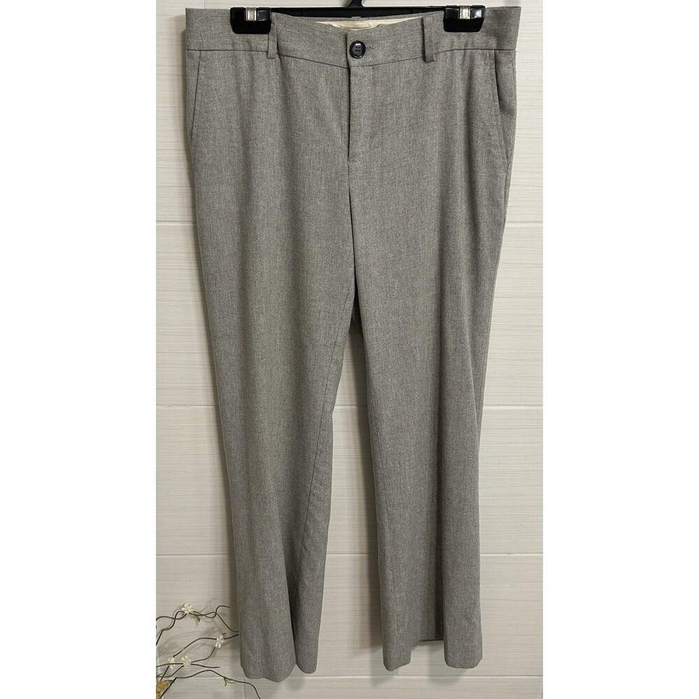 Banana Republic Martin Fit Wool Blend Wide Leg Gray Trouser Pant 8, Office